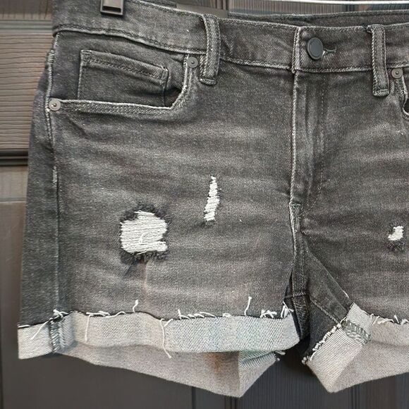 Blank NYC Fulton Roll U Denim Shorts in Sneak Preview Washed Black - Picture 7 of 14